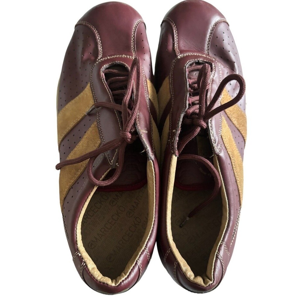 Marc Ecko ECKO UNLTD Merlot Leather Men’s Lace Up Shoes Sneakers Sz 12 Vintage - Picture 5 of 9